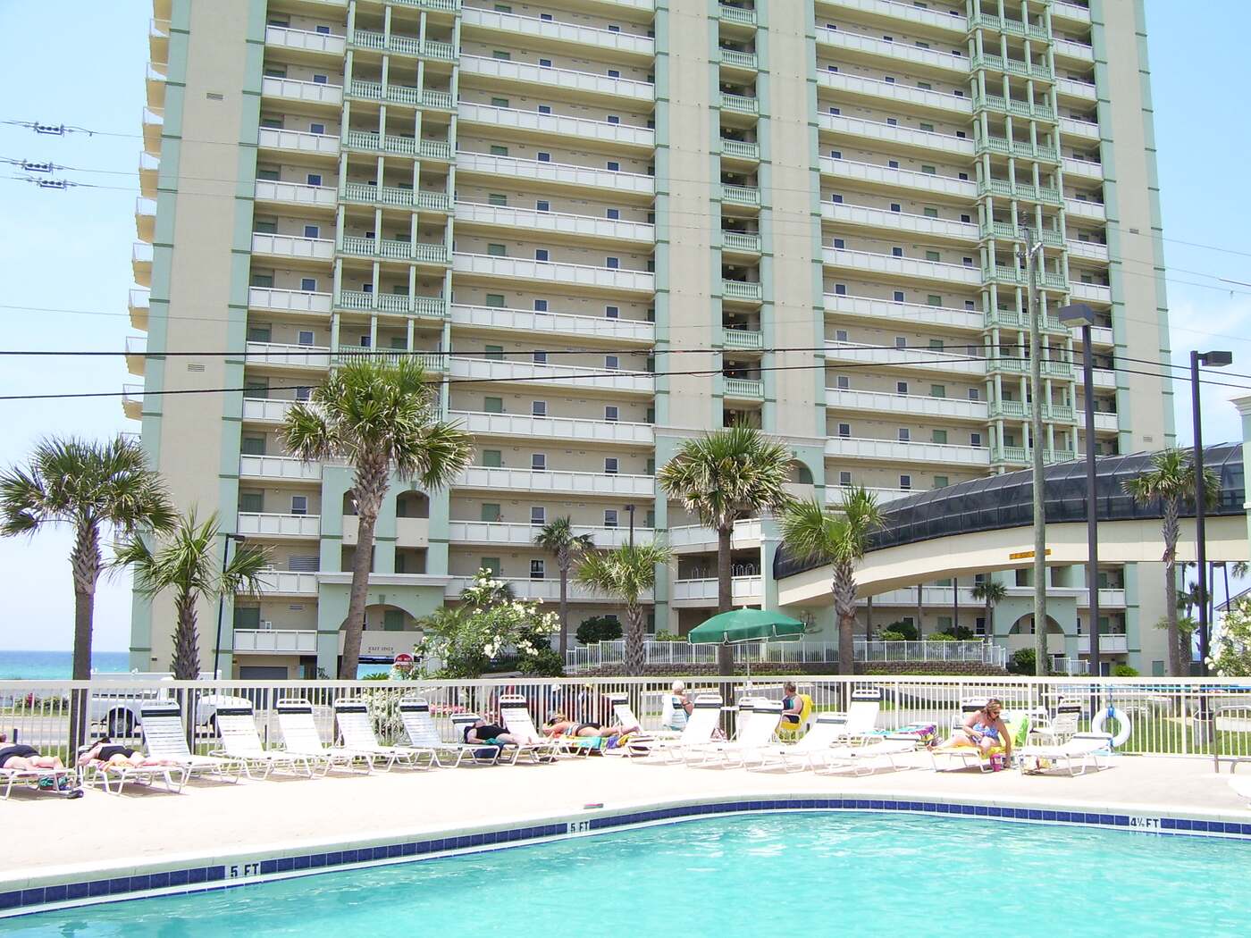 Pool and tower at Celadon Beach Resort, west end of Front Beach Road
