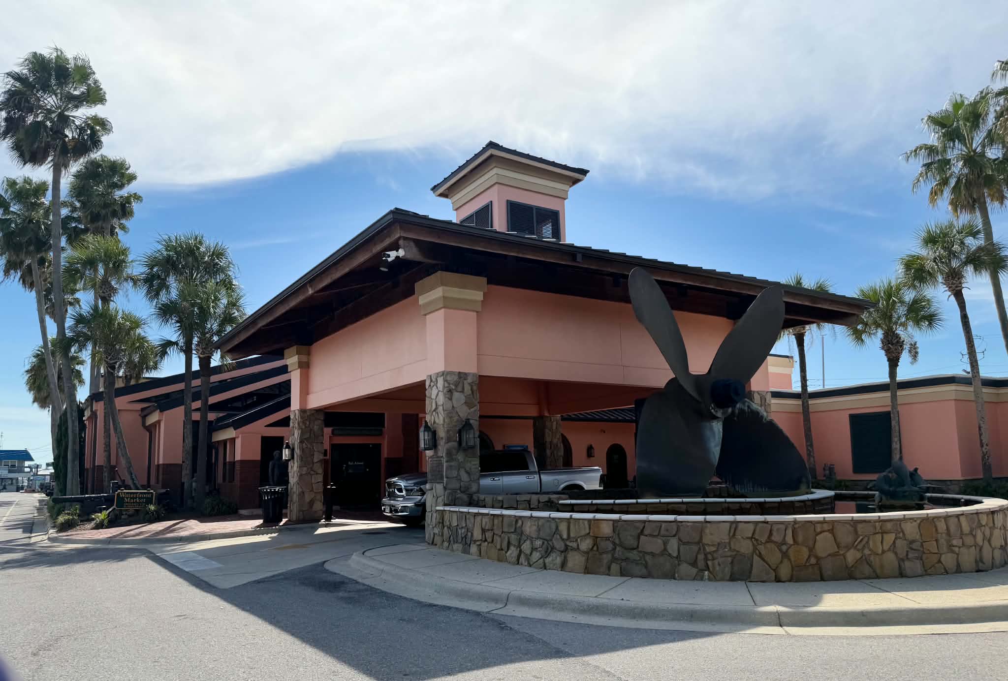 Capt. Anderson's entrance with its big propeller sculpture